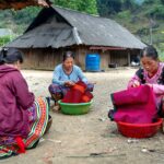 ethnische Menschen in einem Dorf in der Nähe von Mai Chau