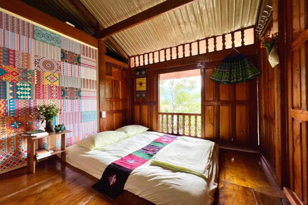 chlafzimmer in einem komfortablen Homestay in Vietnam