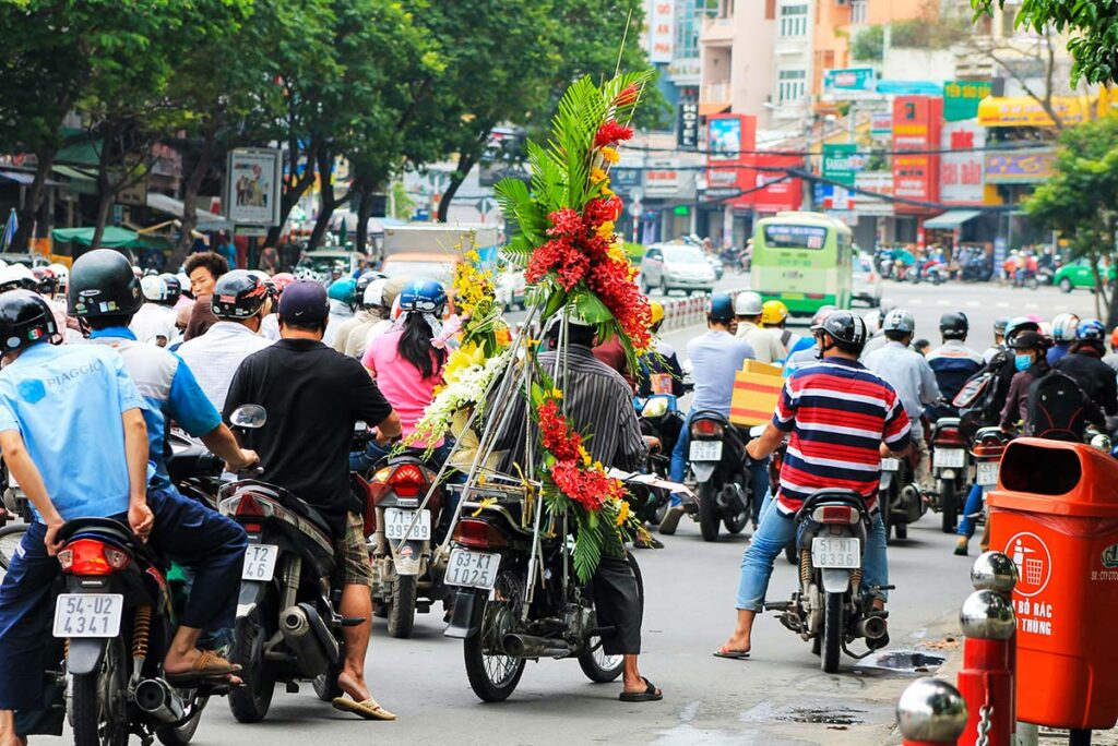 Starker Straßenverkehr in Vietnam