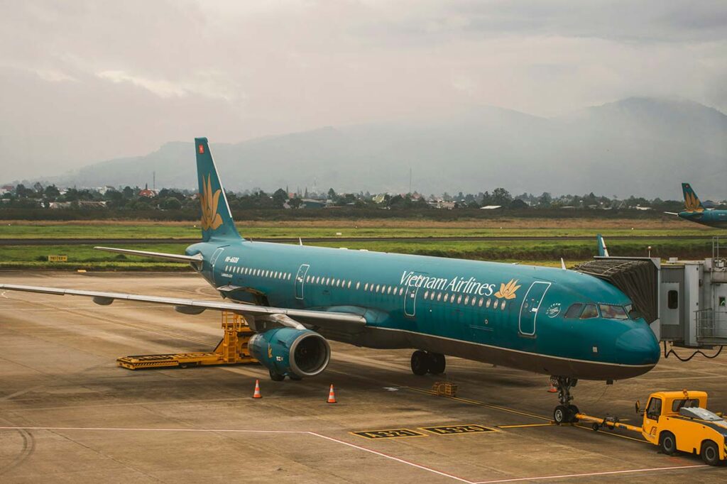Flugzeug von Vietnam Airlines, Vietnams größter Fluggesellschaft