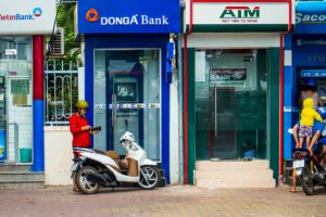 Geldautomaten in Vietnam, ideal für das Abheben von Geld