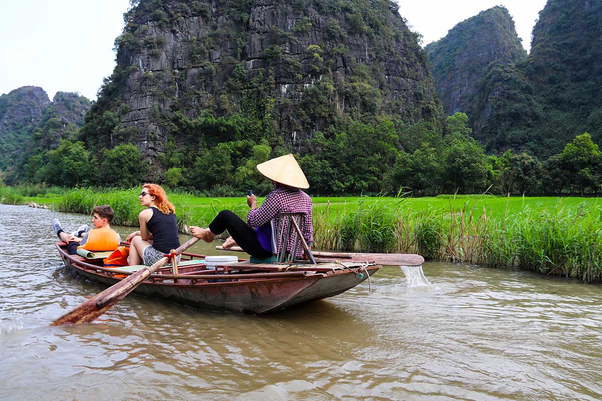 Bootstour in Tam Coc, Ninh Binh, Vietnam