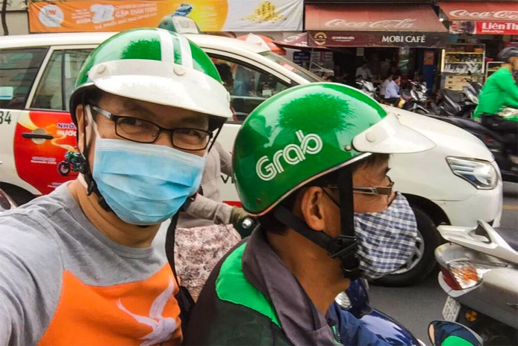 Grab Motorradtaxi in Vietnam