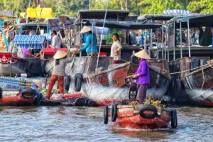 Schwimmenden Märkte im Mekong Delta