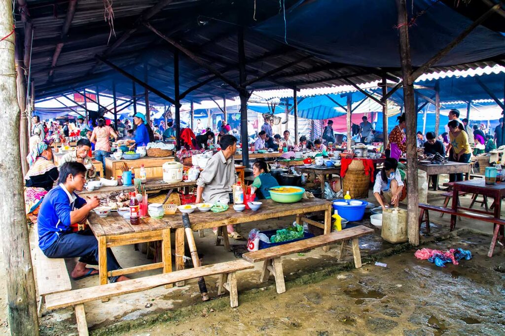der Lebensmittelmarkt von Bac Ha Market