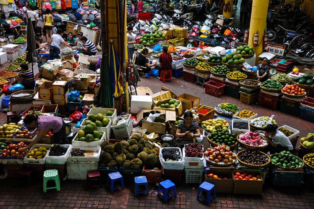 lokaler Markt in Hanoi