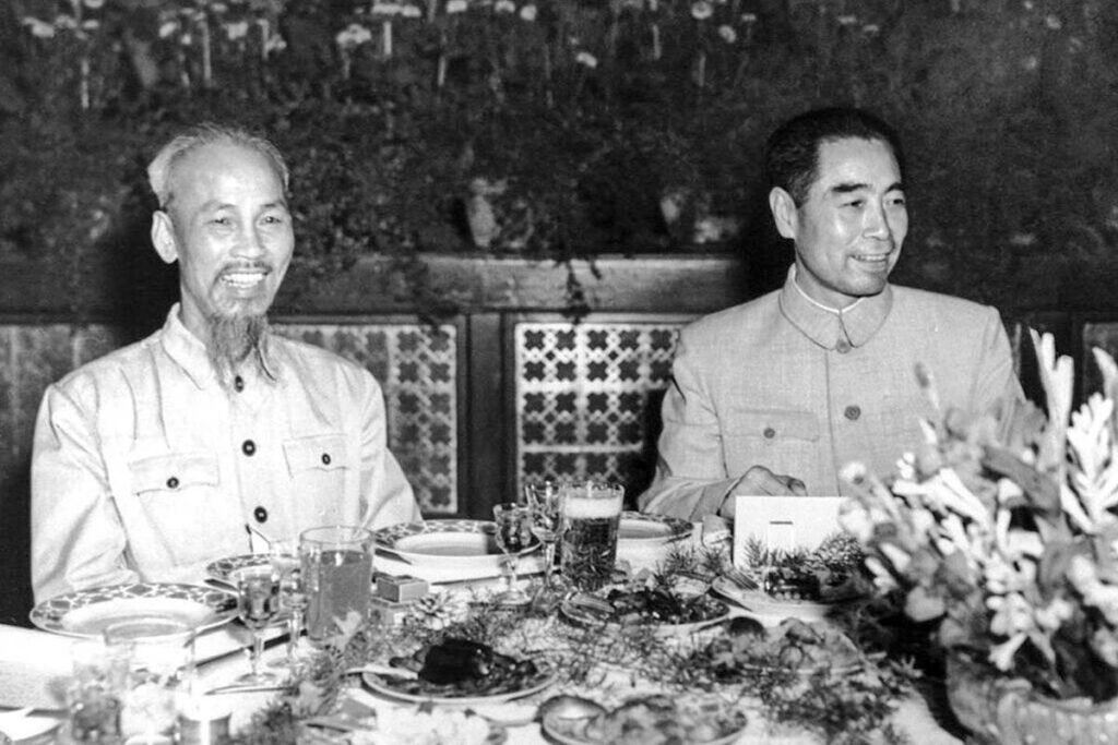 Ho Chi Minh, ehemaliger Präsident Vietnams, in Peking 1955