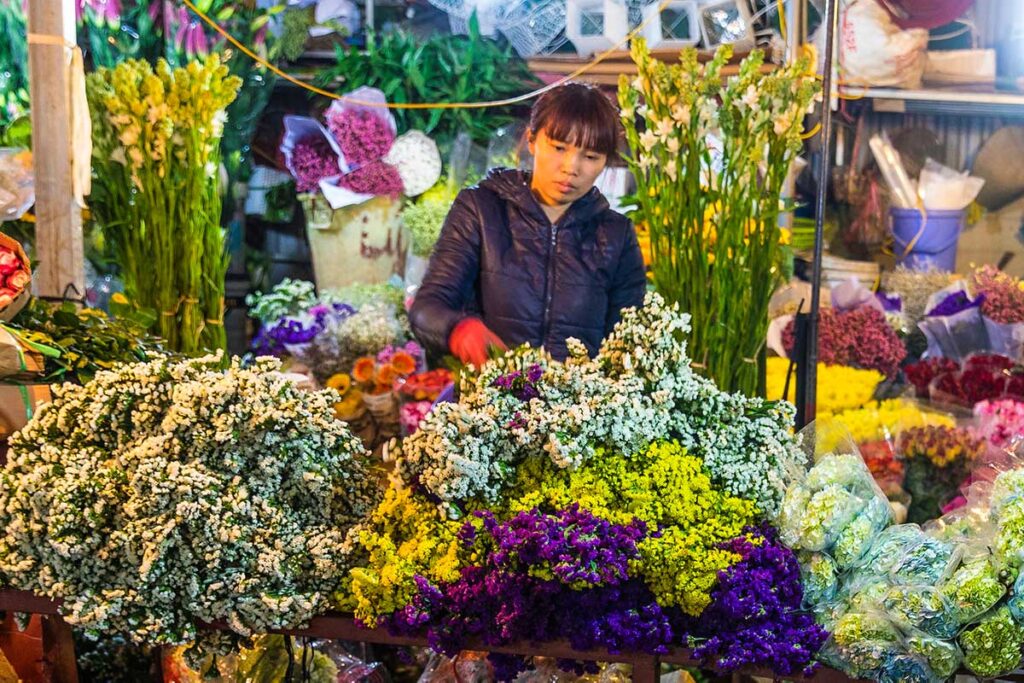 Quang Ba Blumenmarkt in Hanoi