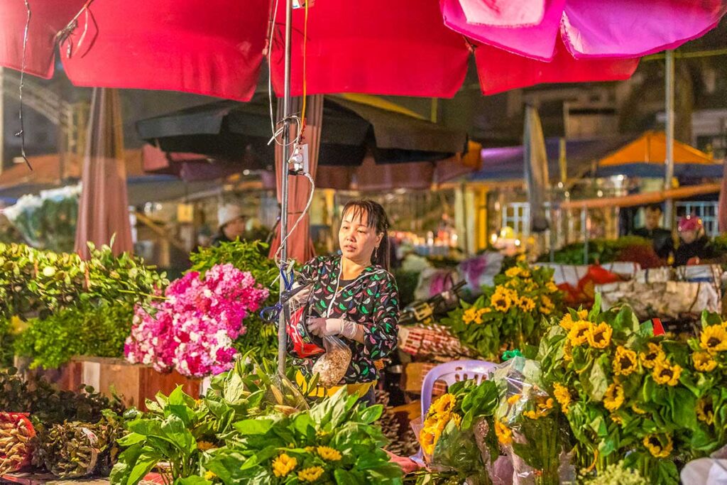 Quang Ba Blumenmarkt in Hanoi