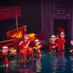 Ein Wasserpuppentheater im Thang Long Wasserpuppentheater in Hanoi