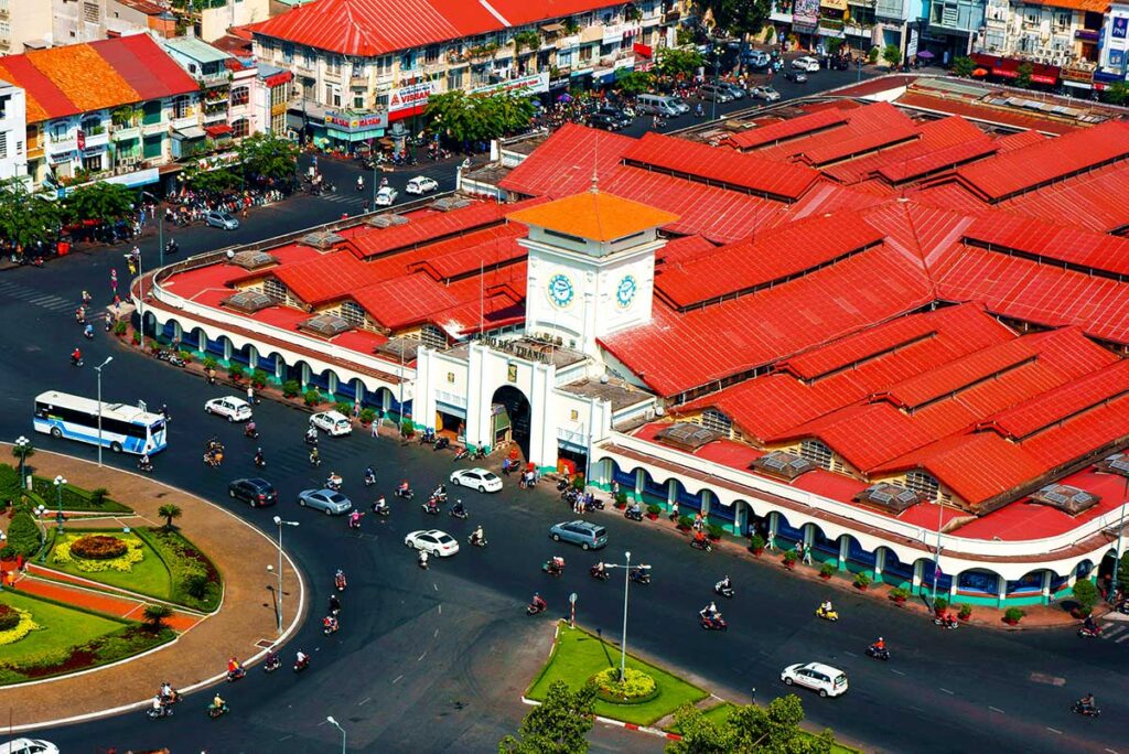 Ben-Thanh-Markt von oben in Ho-Chi-Minh-Stadt