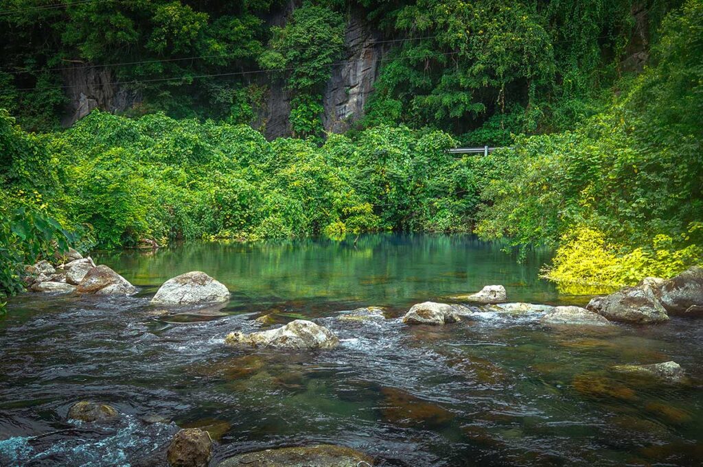 Naturpool im Botanischen Garten in Phong Nha