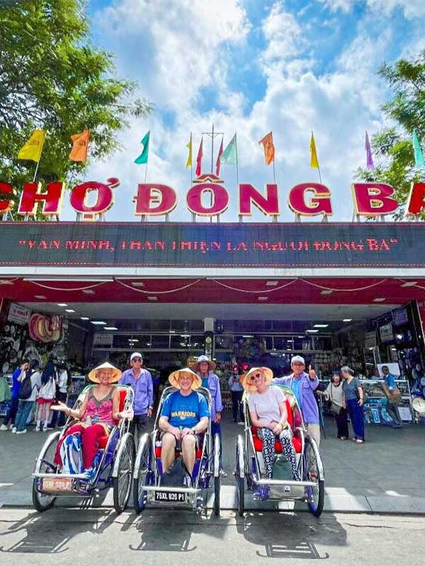 Eine Cyclo-Fahrt in Hue zum Dong Ba Markt